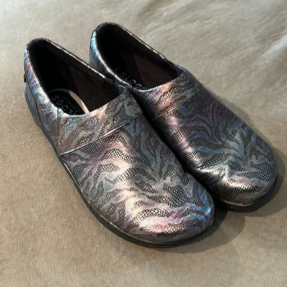 KLOGS Women's Mission Multi Zebra Patent Leather Clog Size 9